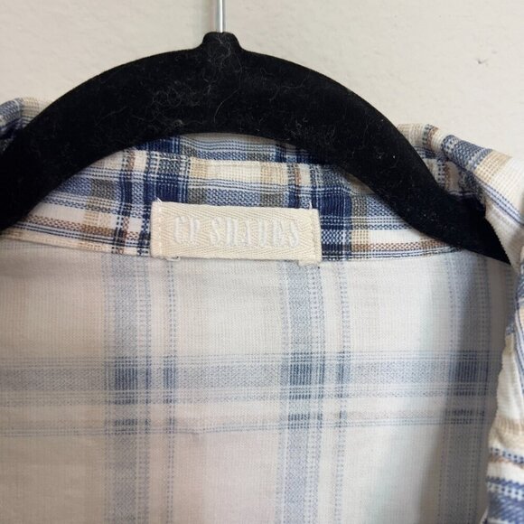 CP Shades Button Up Long Sleeve Blouse Size XS Color Blue White - Picture 4 of 6